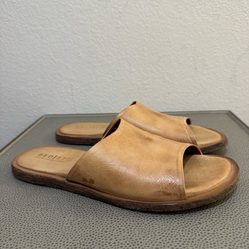 Bed Stu Kate Slides shoes Size 7 Mustard Rustic leather euro 37 Women’s